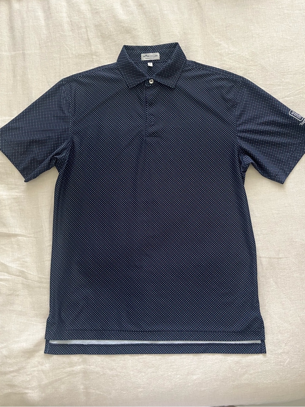 Peter Millar Navy Microdot Polo